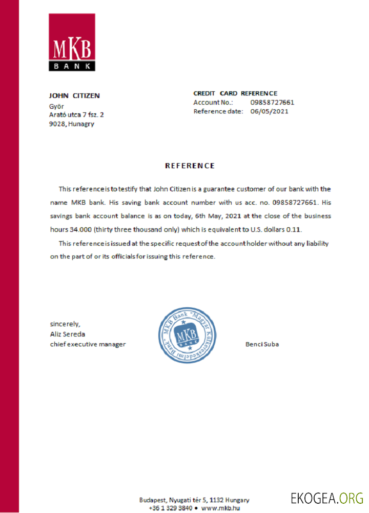 Hongrie , MKB Bank , reference